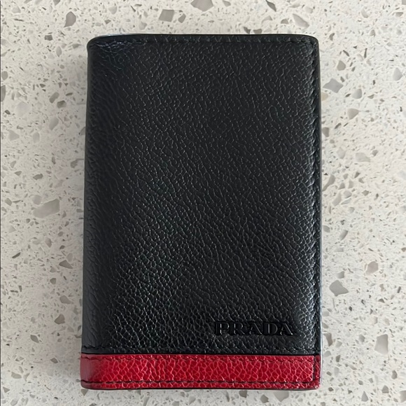 Prada Black and Red Leather Wallet - Picture 1 of 8